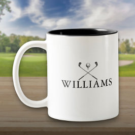 Caneca De Café Em Dois Tons Tacos de Nome Personalizado Clássicos de Golfe