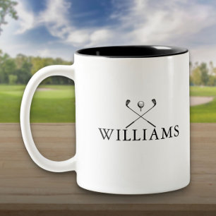 Caneca De Café Em Dois Tons Tacos de Nome Personalizado Clássicos de Golfe