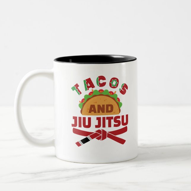 Caneca De Café Em Dois Tons Tacos e Jiu Jitsu (Esquerda)