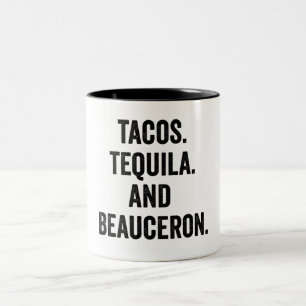 Caneca De Café Em Dois Tons Tacos Tequila E Beauceron Engraçados 