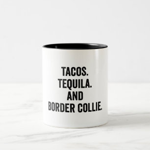 Caneca De Café Em Dois Tons Tacos Tequila E Border Collie Funny 