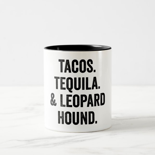 Caneca De Café Em Dois Tons Tacos Tequila E Leopardo Hound (Centro)