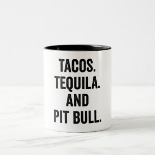 Caneca De Café Em Dois Tons Tacos Tequila E Pit Bull 
