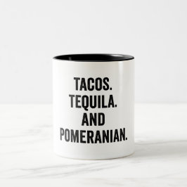 Caneca De Café Em Dois Tons Tacos Tequila E Pomerânia
