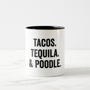 Caneca De Café Em Dois Tons Tacos Tequila E Poodle 