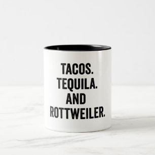 Caneca De Café Em Dois Tons Tacos Tequila E Rottweiler