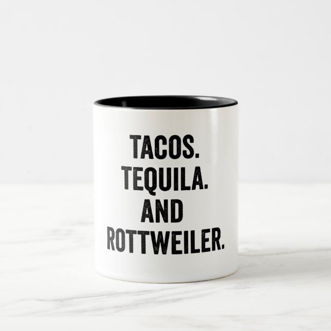 Caneca De Café Em Dois Tons Tacos Tequila E Rottweiler (Centro)