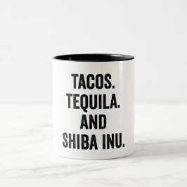 Caneca De Café Em Dois Tons Tacos Tequila E Shiba Inu