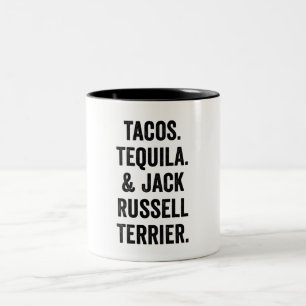Caneca De Café Em Dois Tons Tacos Tequila E Terrier Jack Russell