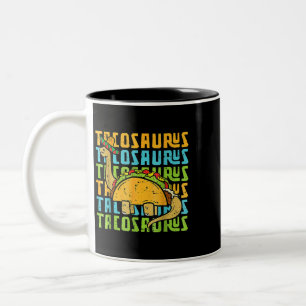 Caneca De Café Em Dois Tons Tacosaurus TRex Dinossaur Cinco de Mayo