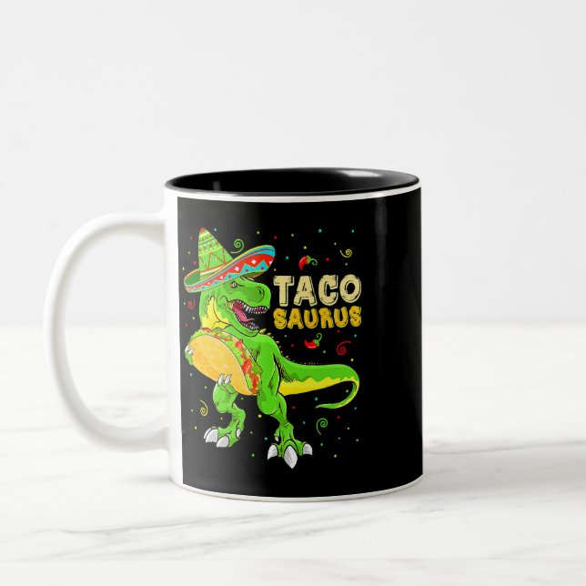Caneca De Café Em Dois Tons Tacossauro Shirt Taco Cinco De Mayo Kids Dino (Esquerda)