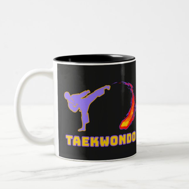 Caneca De Café Em Dois Tons Taekwondo Energy Kick (Esquerda)
