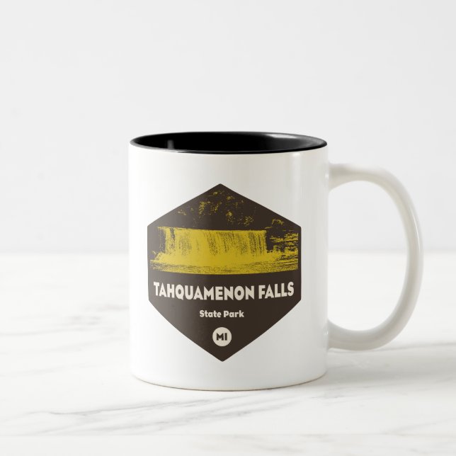 Caneca De Café Em Dois Tons Tahquamenon Falls State Park Michigan (Direita)