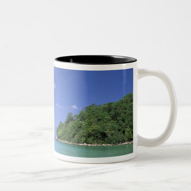 Caneca De Café Em Dois Tons Tailândia, Ilha Phuket. Praia. (Direita)