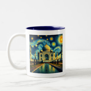 Caneca De Café Em Dois Tons Taj Mahal India Starry Night