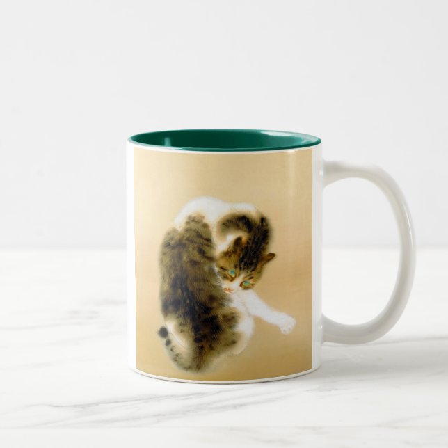 Caneca De Café Em Dois Tons Takeuchi Seiho,Tabby Cat (Direita)