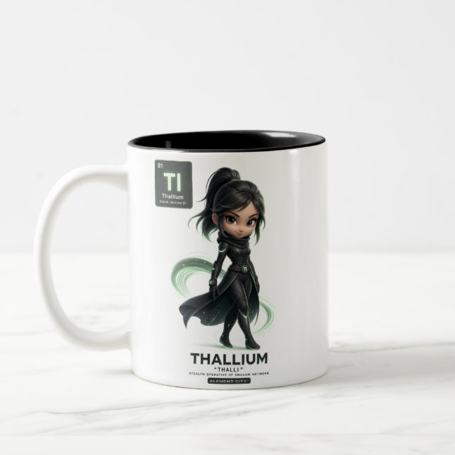 Caneca De Café Em Dois Tons Tálio (Tl) Element City™ | Ciência 3D Fofa  (Esquerda)