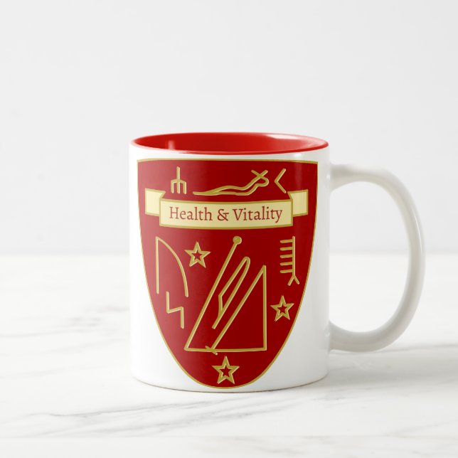 Caneca De Café Em Dois Tons Talismã Personalizado Vitalidade & Bem-Estar (Direita)