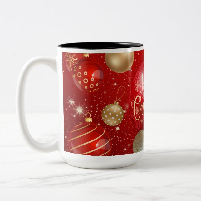 Caneca De Café Em Dois Tons Tall Red Christmas Mug (Esquerda)
