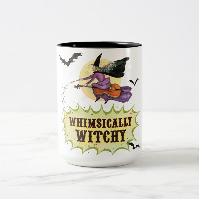 Caneca De Café Em Dois Tons Tall Whimsically Witchy Mug (Centro)