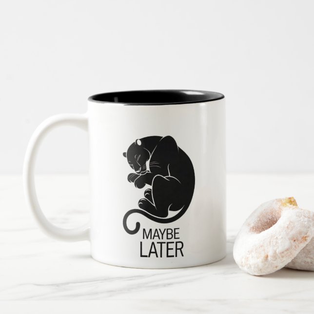 Caneca De Café Em Dois Tons talvez mais tarde (Com Donut)