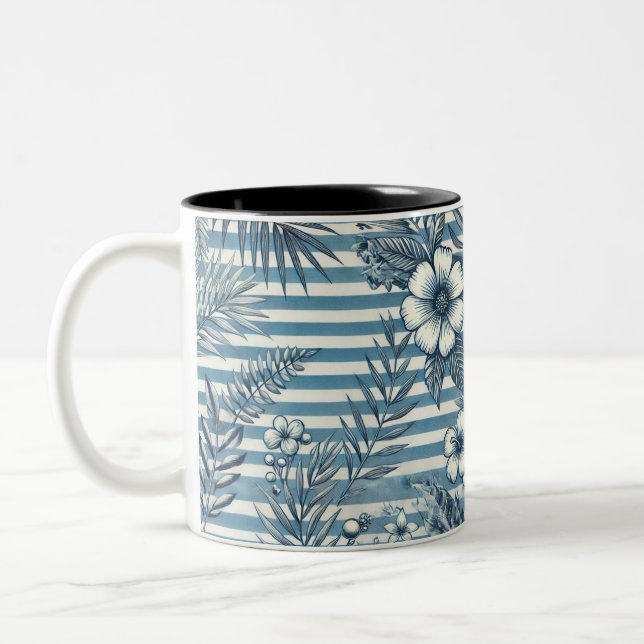Caneca De Café Em Dois Tons Tampão de café com Design do Flor (Esquerda)