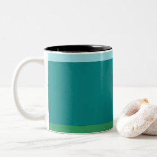 Caneca De Café Em Dois Tons Tanager Turquesa, Azul Teal e Verde Kelly Horiz