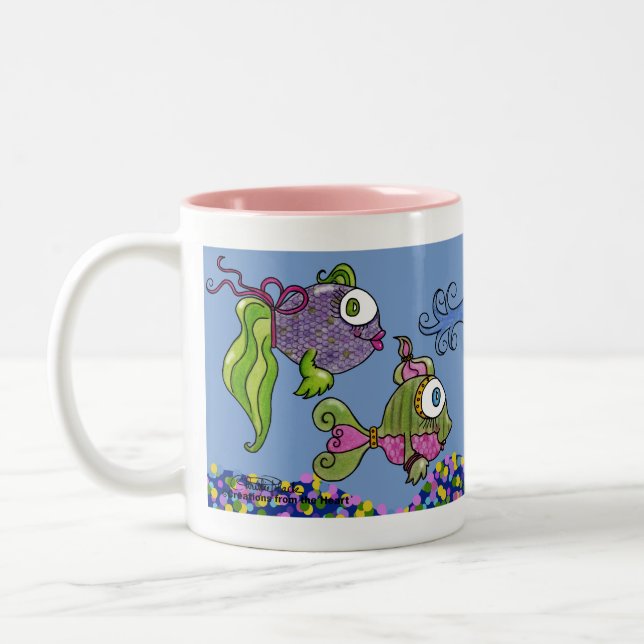 Caneca De Café Em Dois Tons Tanque de Peixe Dourado (Esquerda)