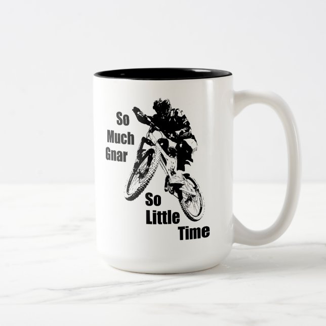 Caneca De Café Em Dois Tons Tanta Gnar Tão Pequena Bicicleta Montanha (Direita)