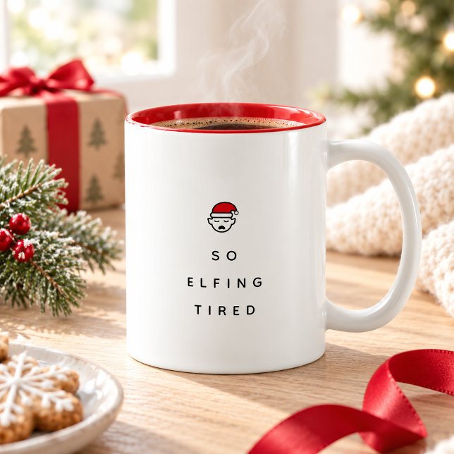 Caneca De Café Em Dois Tons Tão Danado de Cansado (Criador carregado)