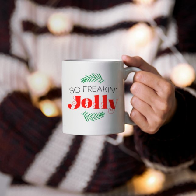 Caneca De Café Em Dois Tons Tão Freakin' Jolly (Criador carregado)