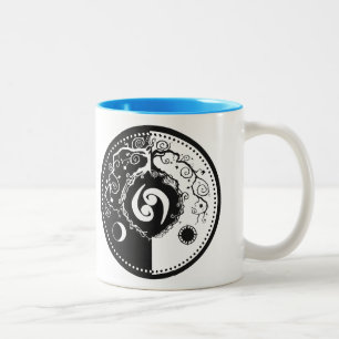 Caneca De Café Em Dois Tons Tao inspirou a árvore do design da vida para o