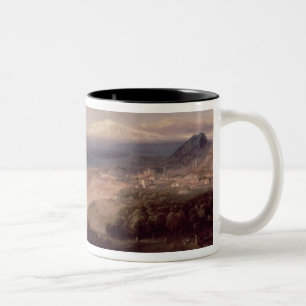 Caneca De Café Em Dois Tons Taormina e Monte Etna, c.1840 (óleo em canvas)