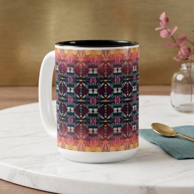 Caneca De Café Em Dois Tons Tapeçaria do Nascer do Sol (Criador carregado)