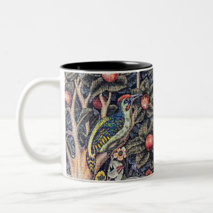 Caneca De Café Em Dois Tons Tapeçaria Floral Vintage Woodpecker William Morris