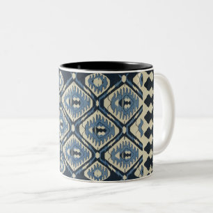Caneca De Café Em Dois Tons Tapete Persa Turco Oriental Azul