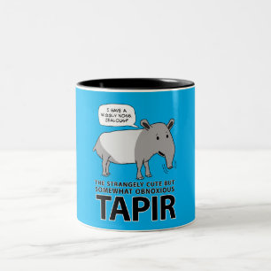 Caneca De Café Em Dois Tons Tapir engraçado e bonito mas obnóxio