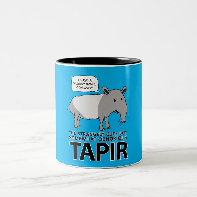 Caneca De Café Em Dois Tons Tapir engraçado e bonito mas obnóxio (Centro)