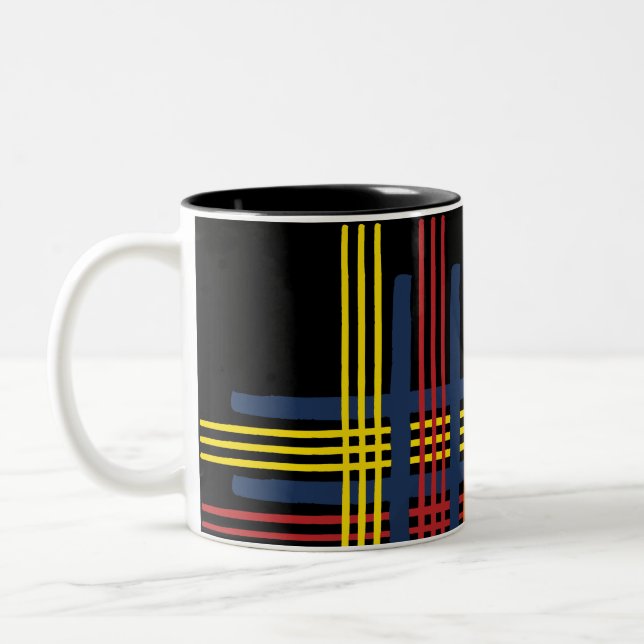 Caneca De Café Em Dois Tons Tartan (Esquerda)