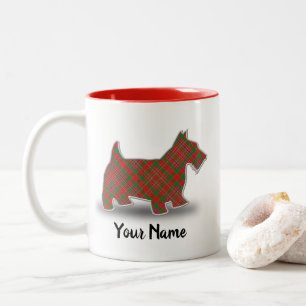 Caneca De Café Em Dois Tons Tartan do Clã Escocês MacAlister Scottish Terrier
