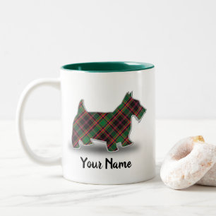 Caneca De Café Em Dois Tons Tartan escocês Terrier da caça do Cumming do cl