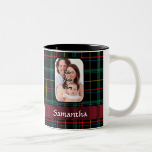 Caneca De Café Em Dois Tons Tartan vermelho e verde