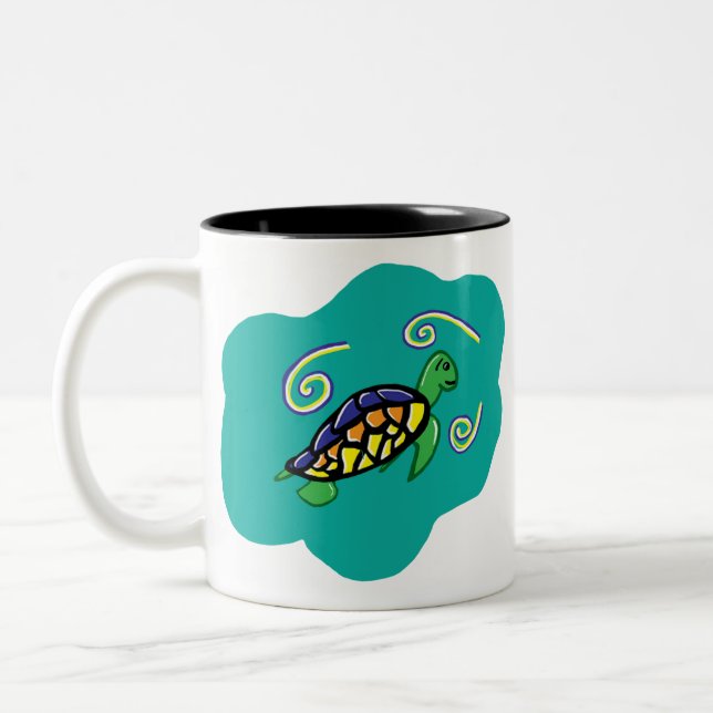 Caneca De Café Em Dois Tons Tartaruga de mar (Esquerda)