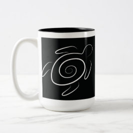 Caneca De Café Em Dois Tons Tartaruga de mar verde de Havaí