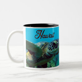 Caneca De Café Em Dois Tons Tartaruga de mar verde de Havaí