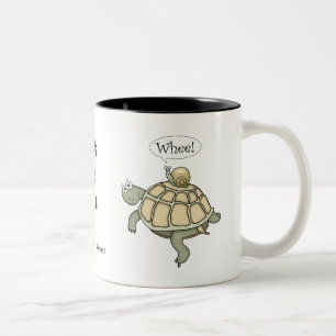 Caneca De Café Em Dois Tons Tartaruga e caracol.  Whee!