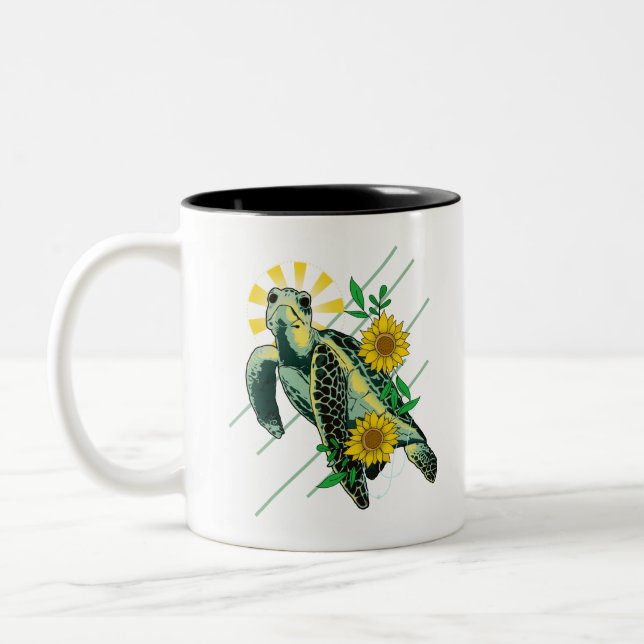 Caneca De Café Em Dois Tons Tartaruga marinha (Esquerda)