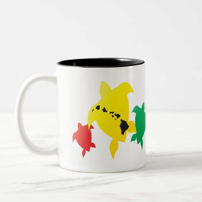 Caneca De Café Em Dois Tons Tartarugas da reggae de Havaí (Esquerda)