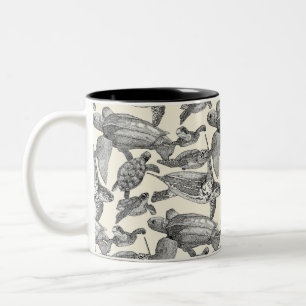 Caneca De Café Em Dois Tons tartarugas-do-mar