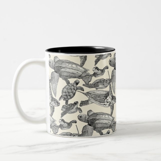 Caneca De Café Em Dois Tons tartarugas-do-mar (Esquerda)